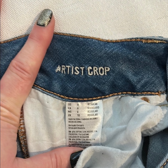 American Eagle Outfitters Women's Blue Distressed Jeans - Picture 5 of 6